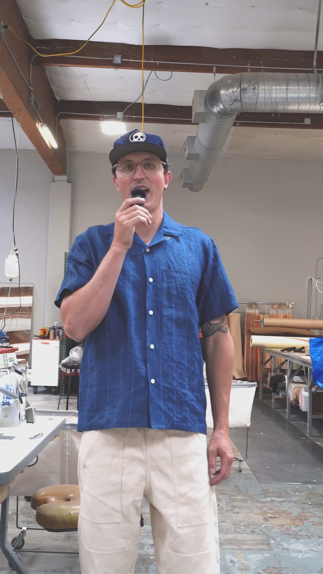 Camp Shirt - 6 oz Japanese Indigo Linen